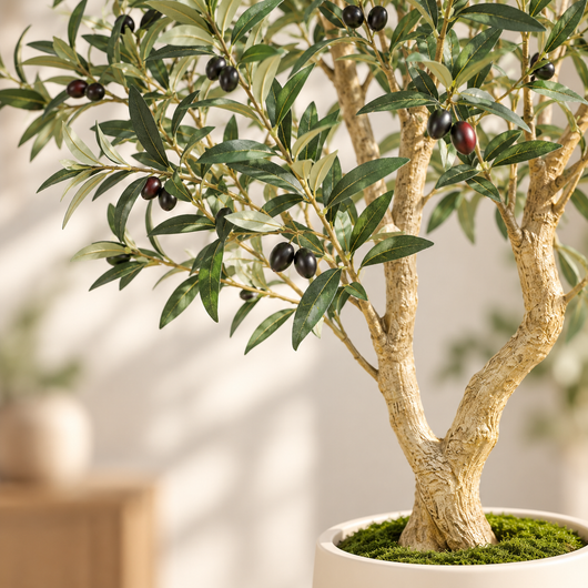 LumiWarm™ Faux Olive Tree w/ Planter Pot