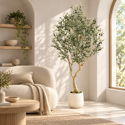 LumiWarm™ Faux Olive Tree w/ Planter Pot