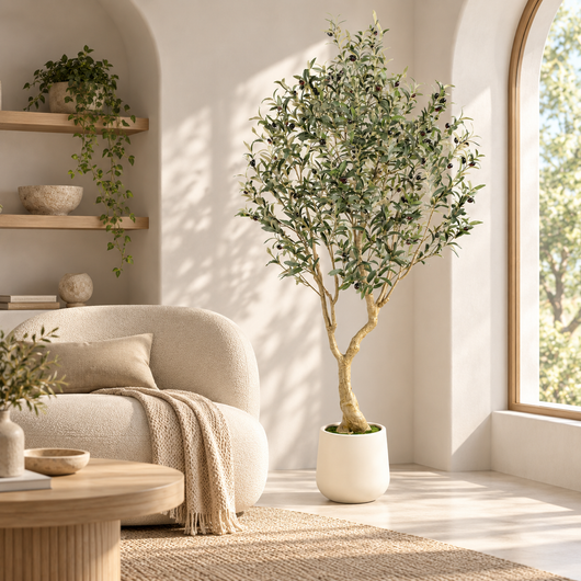 LumiWarm™ Faux Olive Tree w/ Planter Pot